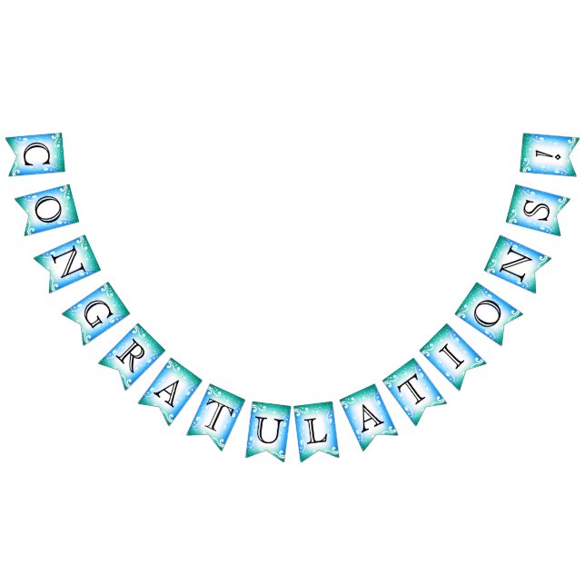 Banderines Felicitaciones - Azul y Verde azulado (Todo)