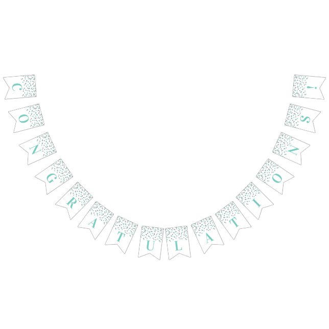 Banderines Felicitaciones Banner Turquoise Silver Confetti (Todo)