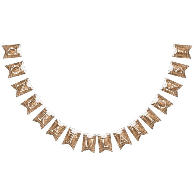 Banderines Felicitaciones - Barnwood y Lace (Todo)