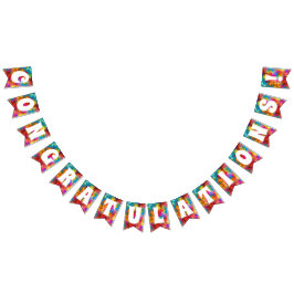 BANDERINES FELICITACIONES CONGRAMAS COLORIDAS LLUVIA