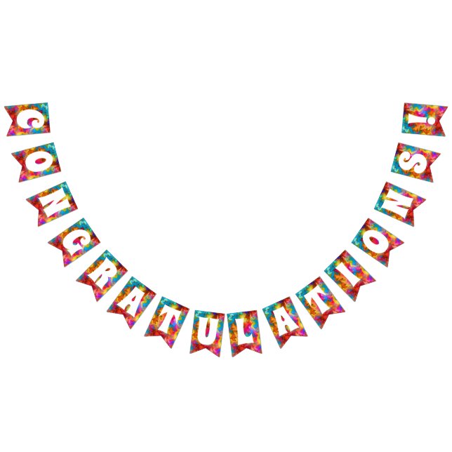 BANDERINES FELICITACIONES CONGRAMAS COLORIDAS LLUVIA (Todo)