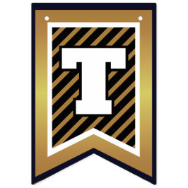 Banderines FELICITACIONES elegantes oro negro y falso