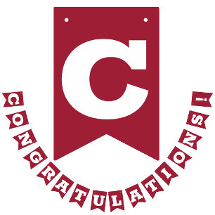 Banderines Felicitaciones Grad Crimson y White