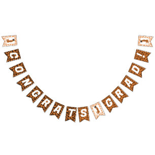 Banderines ¡Felicitaciones Grad! Leopardo de graduación