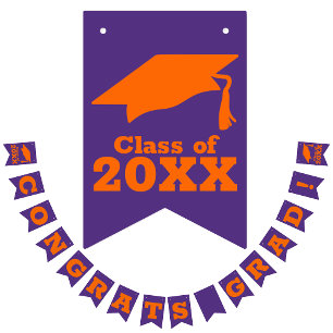 Banderines Felicitaciones Grad Naranja por Morado