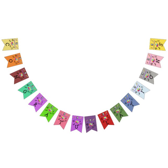 Banderines Felicitaciones Graduado con baloons y banner (Todo)