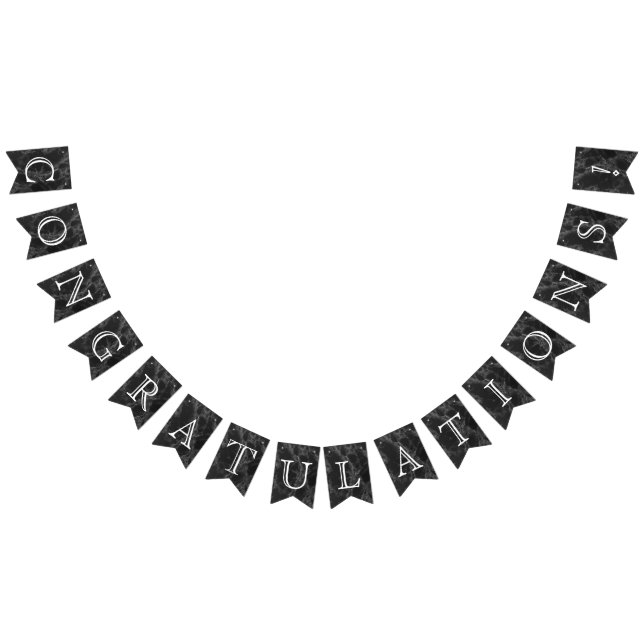 Banderines Felicitaciones - Mármol negro (Todo)