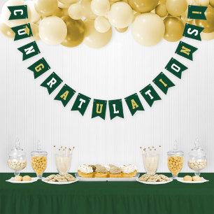 Banderines Felicitaciones Partido Verde Oro Moderno