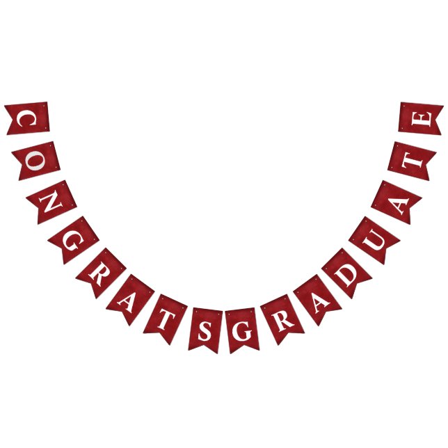 Banderines Felicitaciones por graduación en rojo (Todo)