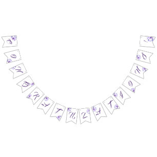 Banderines Felicitaciones Violetas Elegantes