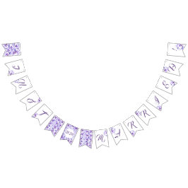 Banderines Felicitaciones Violetas Elegantes