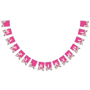 Banderines Felicitaciones Watercolor Roses Rosa Ballerina