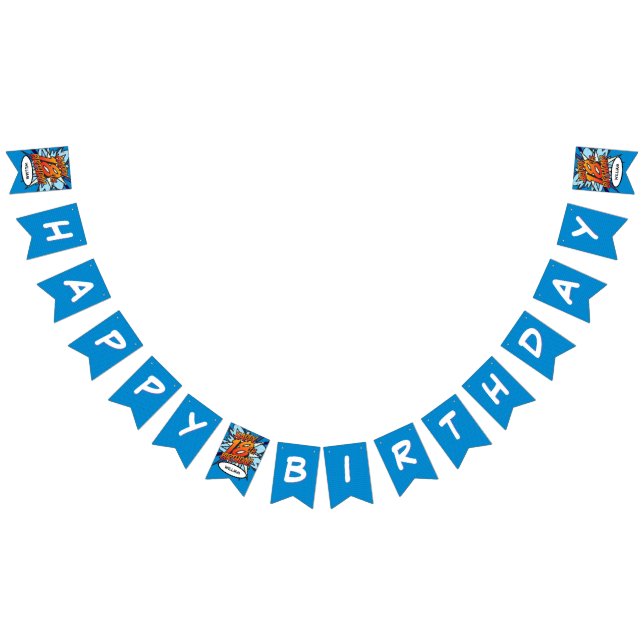 Banderines FELIZ 18 CUMPLEAÑOS Cómic Book Pop Art (Todo)