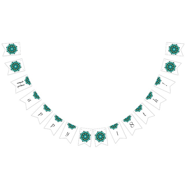 Banderines ¡Feliz 18! Mandala en agua (Todo)