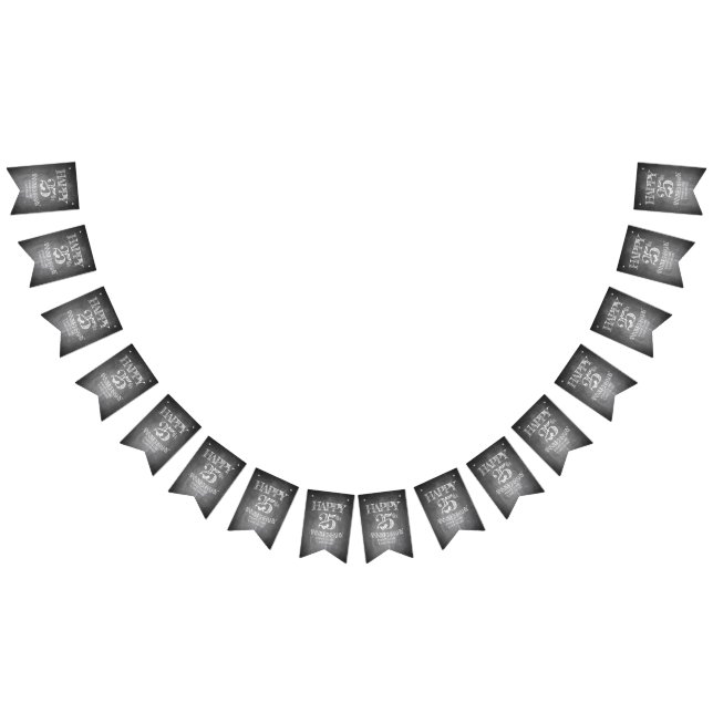 Banderines Feliz 25° aniversario en la pizarra de tiza (Todo)