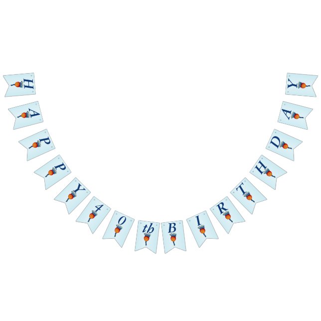 Banderines Feliz 40 cumpleaños elegante cabeza de Apple Lady  (Todo)