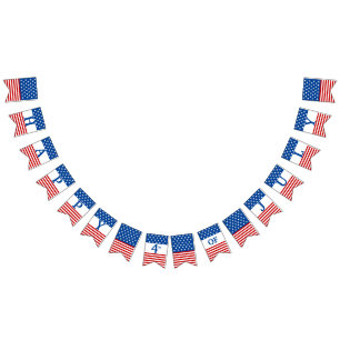 Banderines Feliz 4 de julio, Estrellas y franjas de la bander