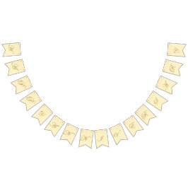 Banderines Feliz aniversario con guión dorado y confeti 50º