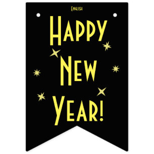 Banderines Feliz Año Nuevo 16 idiomas   Añadir su idioma