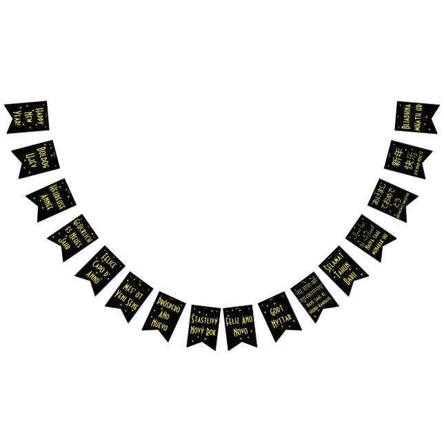 Banderines Feliz Año Nuevo en 16 idiomas | Internacional (Todo)