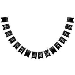 Banderines Feliz Año Nuevo Plata Negra