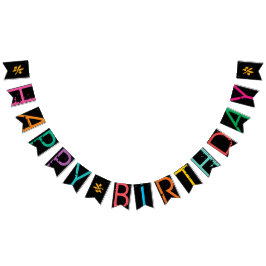 Banderines FELIZ BIRMANIA Paint Splatter Efecto Texto sobre e