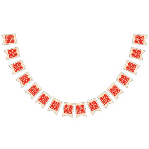 Banderines Feliz Boda rojo doble felicidad