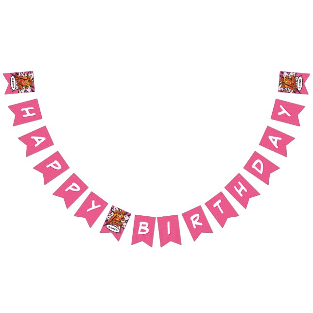 Banderines FELIZ CUMPLEAÑOS 18 Comic Pop Art (Todo)
