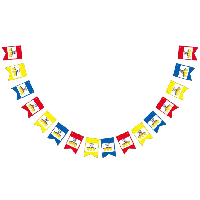 Banderines Feliz cumpleaños 40 cumpleaños (Todo)