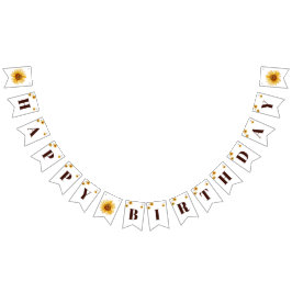 Banderines Feliz cumpleaños a los Chicas girasoles rusos