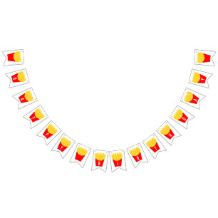 Banderines Feliz cumpleaños a los fritos franceses