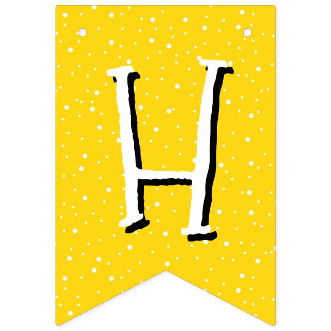 Banderines Feliz cumpleaños amarillo caprichoso (Segunda bandera)