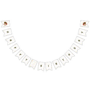 Banderines Feliz cumpleaños Confetti Fiesta Hedgehog