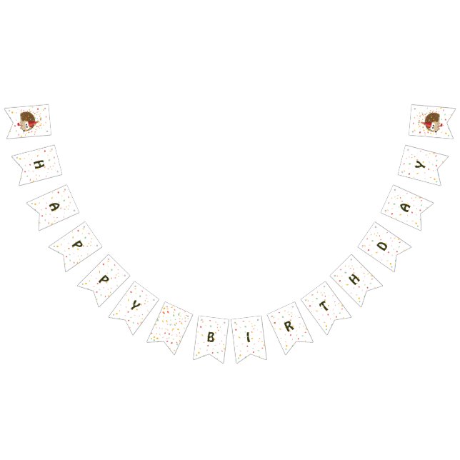 Banderines Feliz cumpleaños Confetti Fiesta Hedgehog (Todo)