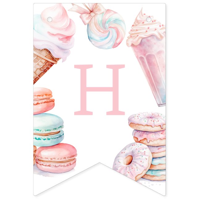 Banderines Feliz cumpleaños de helado (Segunda bandera)