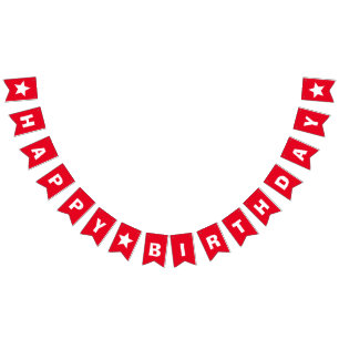 Banderines Feliz cumpleaños de la estrella roja