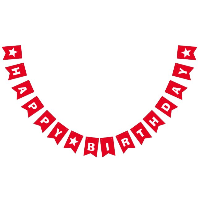 Banderines Feliz cumpleaños de la estrella roja (Todo)