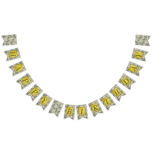 Banderines Feliz cumpleaños de la margarita brillante bonita