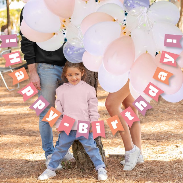 Banderines Feliz cumpleaños del coral de Peachy Pink personal (Subido por el creador)