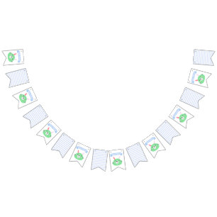 Banderines ¡Feliz cumpleaños! El conejito verde lindo del  