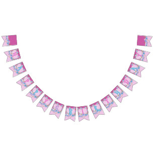 Banderines Feliz cumpleaños Floral Púrpura Púrpura Fiesta de