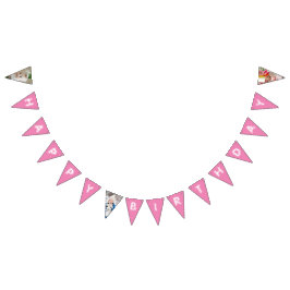 Banderines Feliz cumpleaños, foto de la hija rosa de Girly