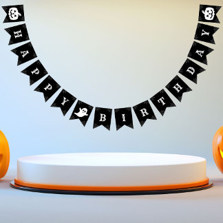 Banderines Feliz cumpleaños Ghost-Pumpkin Halloween