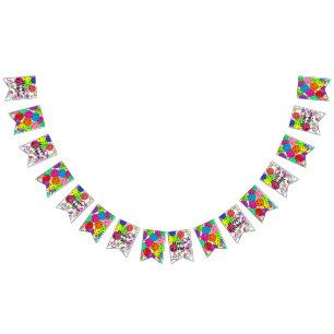 Banderines Feliz cumpleaños, globos de bolas de póleo Confett