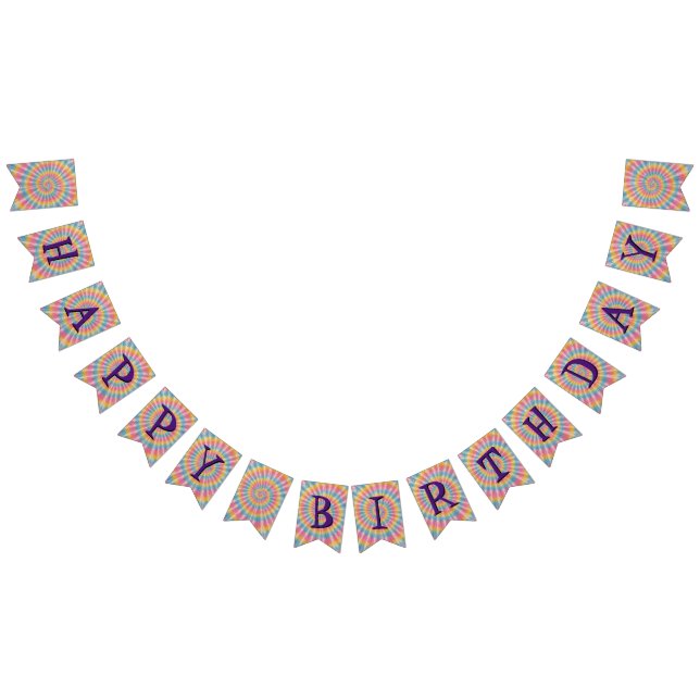 Banderines Feliz cumpleaños, Groove Tie Dye (Todo)