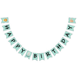 Banderines Feliz cumpleaños Hippo Cute Fiesta Animal