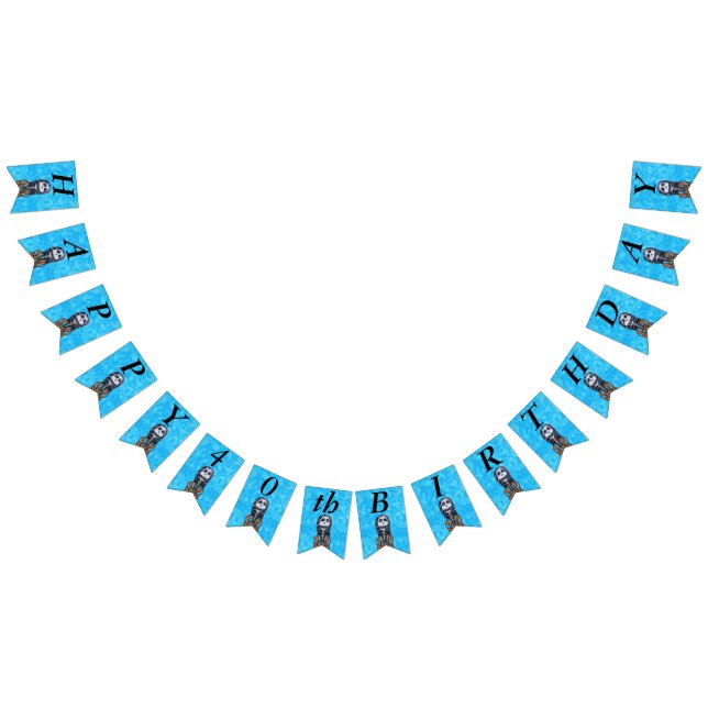 Banderines Feliz cumpleaños Lady Skeleton Striped Cape Aqua (Todo)