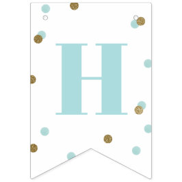 Banderines Feliz cumpleaños, primer cumpleaños de Blue Gold C