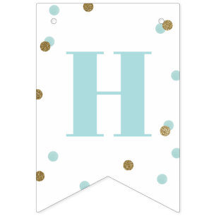 Banderines Feliz cumpleaños, primer cumpleaños de Blue Gold C