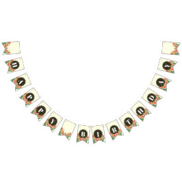 Banderines Feliz cumpleaños púrpura iris Black White Polka pu